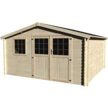 Abri jardin bois "Vallauris" - 15.84 m² - 3.98 x 3.98 x 2.29 m - 34 mm