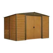 Abri Métal Habrita Foresta Arrow Woodridge 7,57m2 Toit 2 Pentes Imitation Bois