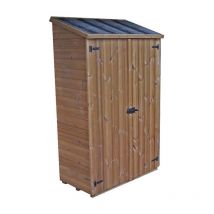 Habrita - Abri mural multi-usages Foresta the 1206.01 bois thermo chauffé 0,65m2 avec 3 étagères panneaux 19mm feutre bitumé