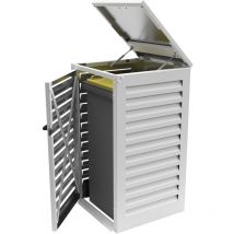 Atole - Cache Poubelle Simple en Aluminium thermolaqué 1x240 Litres - Blanc