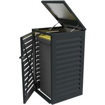 Cache Poubelle Simple en Aluminium thermolaqué 1x120 Litres - Gris anthracite
