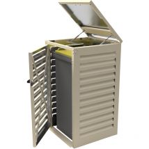 Atole - Cache Poubelle Simple en Aluminium thermolaqué 1x360 Litres - Crème