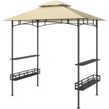Outsunny - Abri pour barbecue - pavillon pour barbecue - barnum - 4 étagères - métal noir tissu beige