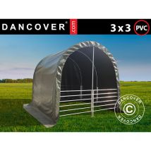 Dancover - Abri pour bétail 3x3x2,8m, pvc, Vert
