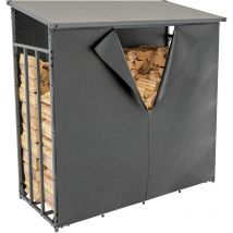 CLP - Abri pour bois de chauffage Ruston en acier galvanisé avec bâche de protection s