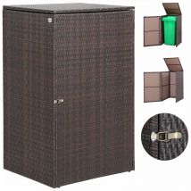 Abri pour poubelles max. 240L polyrotin cache-poubelle coffre fermeture couvercle