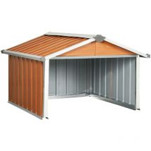 Abri pour robot de jardin 92 x 97 x 63 cm acier galvanisé marron