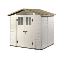Habrita Foresta - Abri de jardin mural beige en PVC 3,98m2 22mm - EVO200