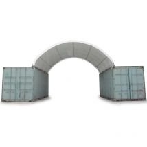 8x6 m Abri monté sur containers, PRIMEtex 2300 anti-feu, blanc