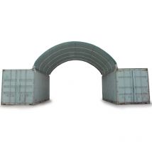8x6 m Abri monté sur containers, PRIMEtex 2300 anti-feu, vert foncé