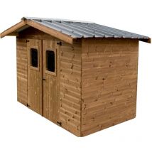 Habrita - Abri Thermabri Double Pente 7,62 m² – Bois Thermochauffé – Bac Acier – Sans Plancher