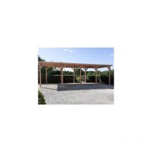 Abri Toit Plat, 550cmx1150cm, Bois douglas Français, Carport, Auvent, Abri Camping-car