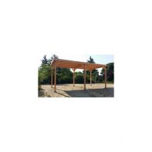 Abri Toit Plat, 500cmx800cm, Bois douglas Français, Carport, Auvent, Abri Camping-car