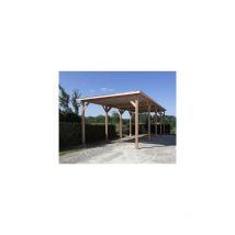 Abri Toit Plat, 500cmx1150cm, Bois douglas Français, Carport, Auvent, Abri Camping-car
