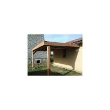 Abri Toit Plat Adossé, 350cmx400cm, Bois douglas Français, Carport, Auvent, Abri voiture