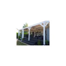 Abri Toit Plat Adossé, 450cmx1150cm, Bois douglas Français, Carport, Auvent, Abri voiture