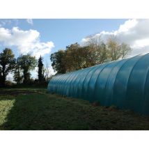 Abri tunnel en largeur 6 m pas à 1.50 m - Long 6 m, type Camion 640 gr/m² beige, Façade Pas de façade ni de porte, Fix. Sol terre