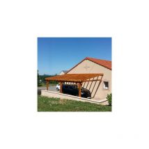 Abri Une Pente Adossé, 400cmx450cm, Bois douglas Français, Carport, Auvent, Abri voiture