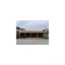 Abri Une Pente, 500cmx950cm, Bois douglas Français, Carport, Auvent, Abri voiture