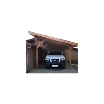 Abri Une Pente, 500cmx400cm, Bois douglas Français, Carport, Auvent, Abri voiture
