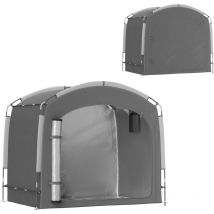 Outsunny - Abri vélo - tente vélo - tente de rangement extérieur - dim. 205 x 140 x 188 cm - fibre de verre oxford gris