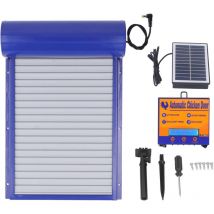 Abridor automático de puerta de gallinero, alimentado por energía solar, temporizador programable diario