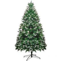 Abrihome - 6FT Artificial Christmas Tree,Snowflake Spray White Belt Pine Cone Tree