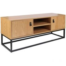 Altobuy - abril - Meuble tv 2 Portes Aspect Bois et Pieds Métal