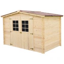 Habrita - Abri de jardin en bois massif 20mm Alpina 3x2 surface ext. 5,83m2 - AL3019.02N