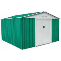Abri de Jardin en Métal Gardiun Bedford 11,59 m² 361x321x205 cm Ext. Acier Galvanisé Vert