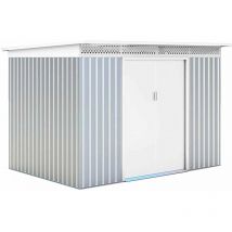 Abri de Jardin en Métal Gardiun London 5,71 m² 206x277x187 cm Ext. Acier Galvanisé Argent/Blanc