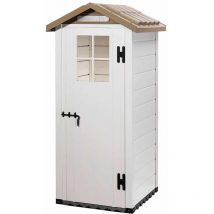 Abri de Jardin en Résine Gardiun Tuscany Evo 80 1 m² 97x97x203 cm Blanc/Beige