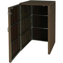 Décoshop26 - Abris poubelles verrouillables pour une ou deux poubelles 80 à 240 litres en wpc marron 040008249