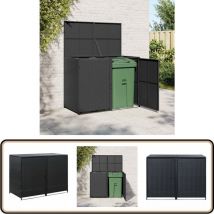 Vidaxl - Abris pour poubelle double Résine tressée Noir 148x80x111 cm - Abri Poubelle - Abri Jardin - Abri Extérieure - Rangement Jardin - Coffre
