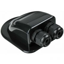 Muff - abs Double Solar-Cable-Entry-Gland-Housing, Weatherproof Cable Entry Plate for All Cable Types Black