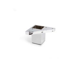 Quadratisches ABS-Eckbein in glänzendem Chrom-Finish, Mod. 972. 4,2x4,2x6cm REI