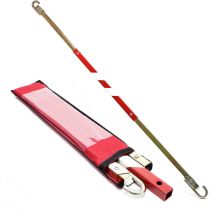 Abschleppstange 3 teilig 180 cm bis 2,5 t, Abschlepphilfe Schleppstange aus Stahl mit Warnfarbe, Reflektorstreifen und Tasche - Wiltec