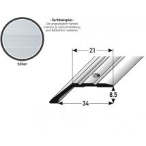 Abschlussprofil / Abschlussleiste Laminat 'Huntsville', Einfasshöhe: 8.5 mm / 15.5 mm, Aluminium eloxiert, gebohrt /