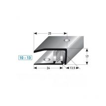 Auer - Abschlussprofil / Abschlussleiste Laminat 'Stratford', Höhe 10 x13 mm, 30 mm breit, 3-teilig, Edelstahl, gebohrt, Flex-2700