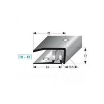 Abschlussprofil / Abschlussleiste Laminat 'Stratford', Höhe 10 x13 mm, 30 mm breit, 3-teilig, Edelstahl, gebohrt, Flex-900