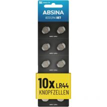 Knopfzellen-Set AG13 / LR44, 10-teilig - Absina