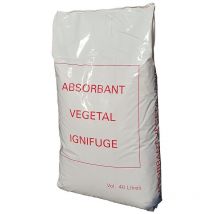 Cristal Distribution - Absorbant végétal ignifugé, absorbe 420% et 350% de son poids en eau et gasoil et 80% en volume, sac de 40l