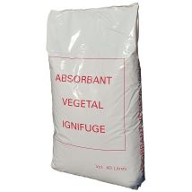 Absorbant Végétal Ignifugé, Absorbe 420% Et 350% De Son Poids En Eau Et Gasoil Et 80% En Volume, Sac De 40l