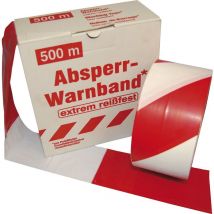 Warnband / Absperrband 80mm x 500m Rot und Weiß - extrem Reißfest - Foltec