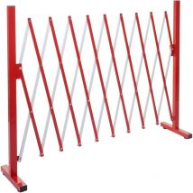 Absperrgitter HHG-374, Scherengitter Zaun Schutzgitter ausziehbar, Alu rot-weiß Höhe 103cm, Breite 32-265cm