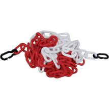 Absperrkette Polypropylencarbonat rot/weiß 9mm L.3m m.2 Universalhaken