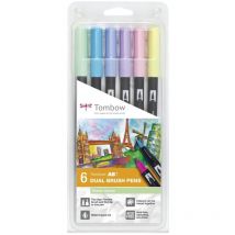 Unbekannt - Tombow Tombow abt Dual Brush Pen 2 Tips Pastel Assorted Colours (Pack 6)