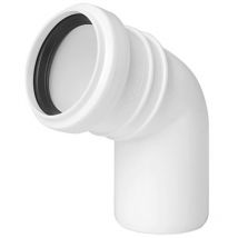 Weißer Kanalbogen 40 mm – Winkel 67 Grad – Polypropylen – Abwasserrohranschluss