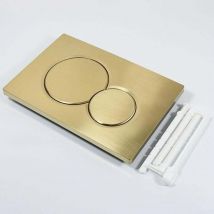 Betätigungsplatte – gebürstetes Gold – 247 x 165 mm – Zweimengenspülung 3/6 l – kratzfest, farbecht – kompatibel mit Geberit Sigma