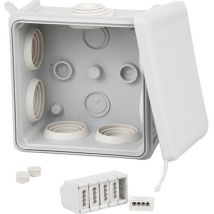 Abzweigkasten Boxline – IP65 – 95 x 95 x 56 mm – halogenfreier thermoplastischer Kunststoff – 5 Steckklemmen, 4-polig